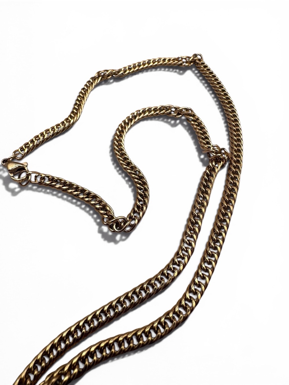 Gold Chain Necklace with Turquoise Pendant - Picture 2 of 5